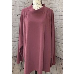 Ava & Viv Women's Pink/Mauve Cowl Neck Sweater size 2X